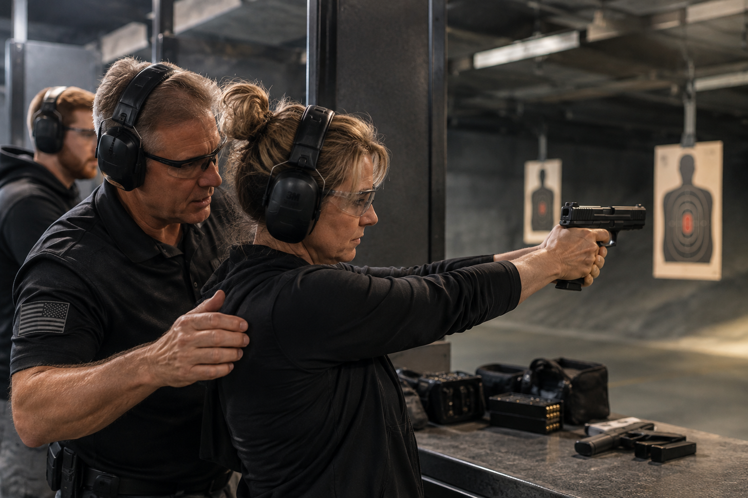 Rick guiding a student through supervised range practice