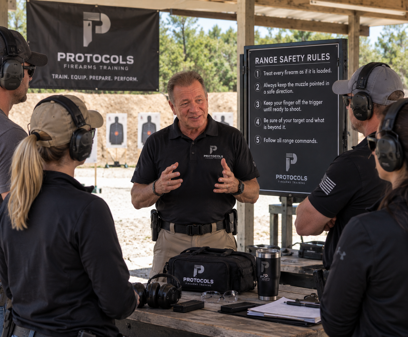 Rick Lapenna leading a range safety briefing
